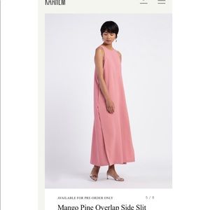 Kaarem mango pine overlap side slit maxi pink S